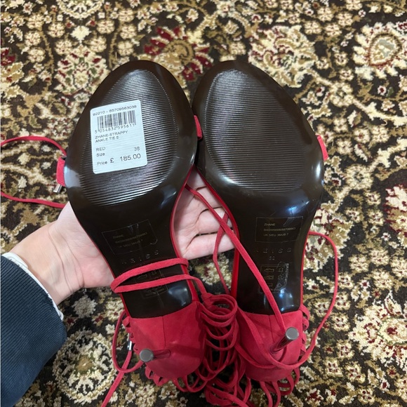 NWOB Reiss Zhane Strappy Ankle Tie in red - Picture 10 of 12